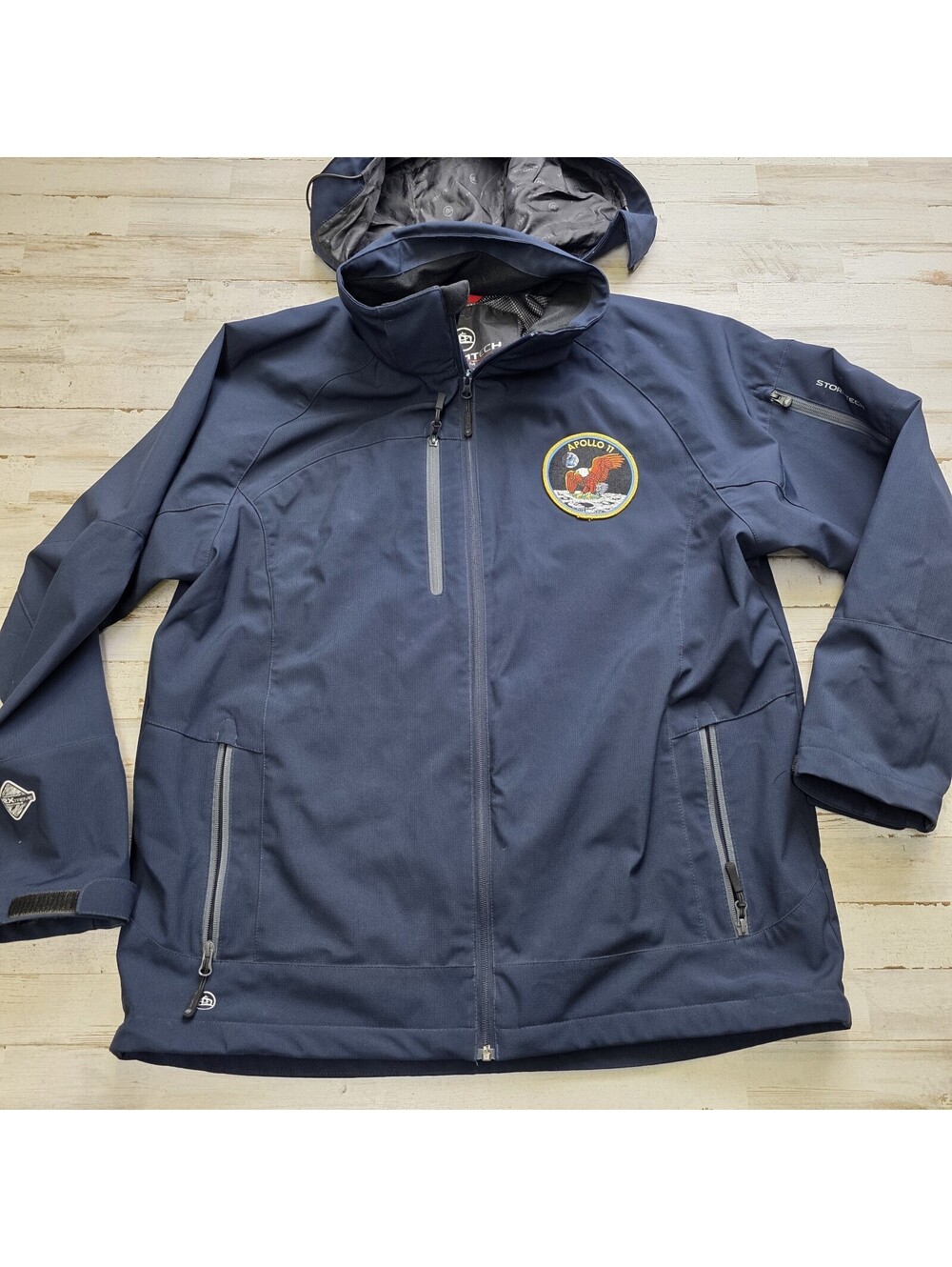Stormtech Men's XL Apollo 11 Patch H2Xtreme Waterproof Breathable Hooded Rain Ja